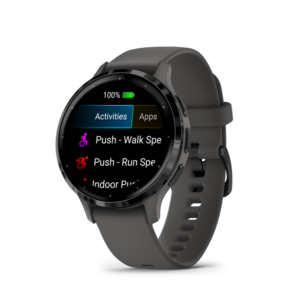 Garmin Venu 3S: Slate Stainless Steel Bezel Pebble Grey Case and Silicone Band