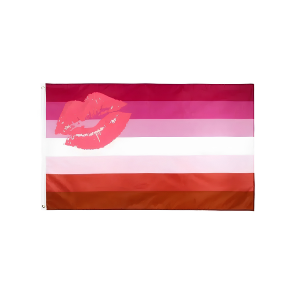 Large Lipstick Lesbian Pride Flag - LGBTQIA+ Flag - 90cm x 150cm