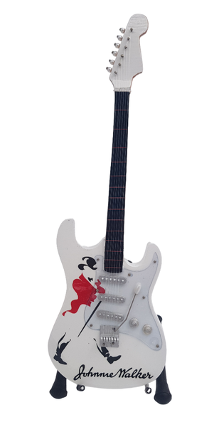 Mini Wooden Guitar Ornament - Jonnie Walker - 24 x 7cm