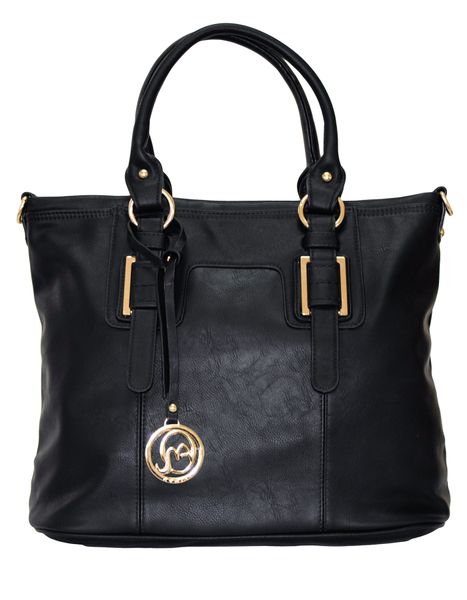 GIO-A008 Chic Faux Leather Shoulder Bag with Signature Gold Hardware