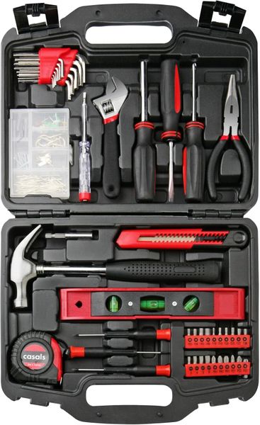 145-Piece Steel Hand Tool Set, Red