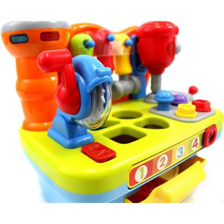  Toys for 1 Year Old Boy Birthday Gifts for Baby Boy Toy,  Musical Learning Workbench Toy for Boys Kids Construction Work Bench  Building Tools Sound Lights Engineering Pretend Play One Year