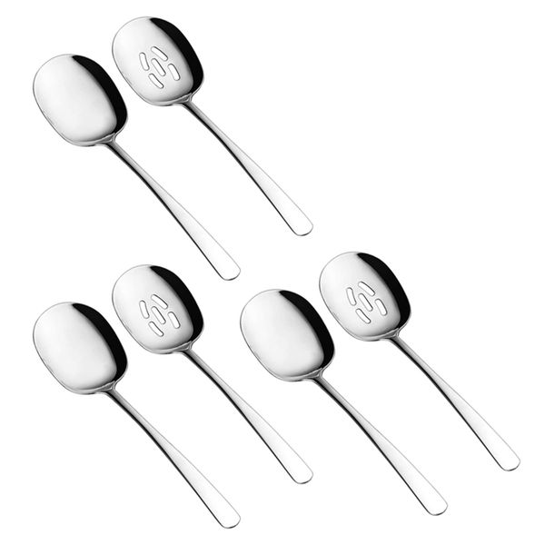 Serving Spoons Set 10 Inch Slotted Spoon And Serving Spoon Pack Of 6