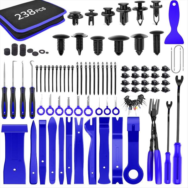 238 Pieces Trim Removal Tools Car Push Pin Bumper Clamp Set
