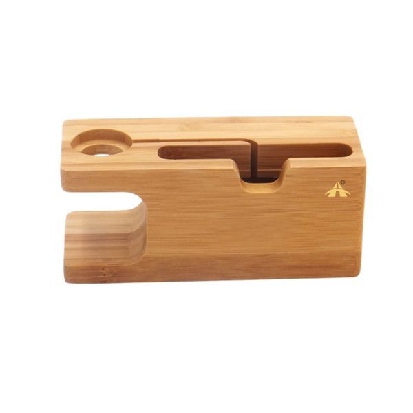 ALANES 2-in-1 Bamboo Charging Dock Compatible with iWatch and iPhone