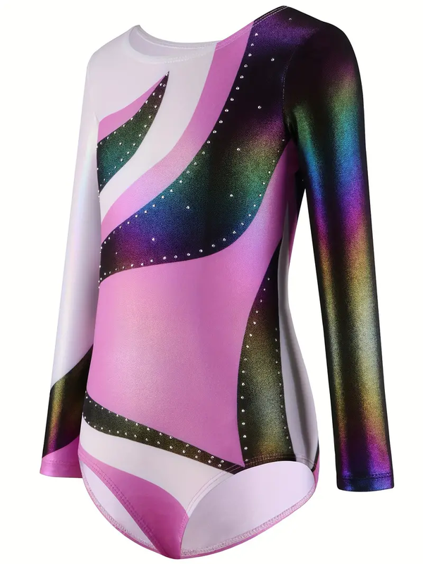 Gymnastics / Dance Long sleeve Leotard - Pink, Black, White | Shop ...