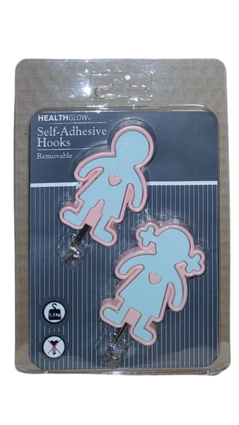 His and Her Self-adhesive Hooks for Towels or Facecloths