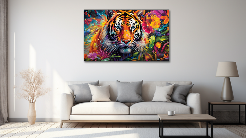 Canvas Wall Art - Savage Splendor Tiger Abstract - HD0595