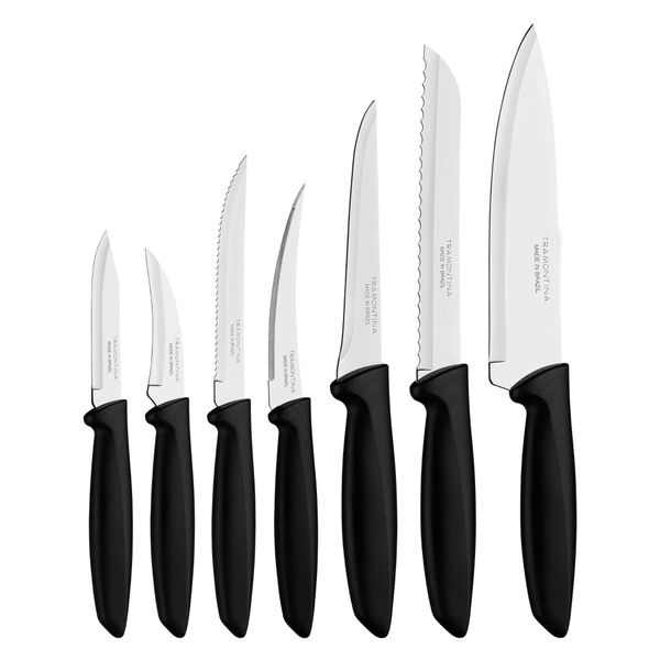 Tramontina Stainless Steel Blade and Black Handle Knives - 7-Piece
