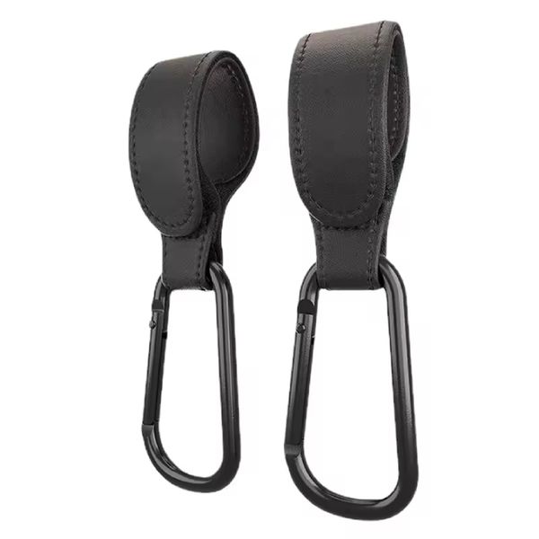 2PU Leather Baby Bag Stroller Hook - Black - Pack Of 2