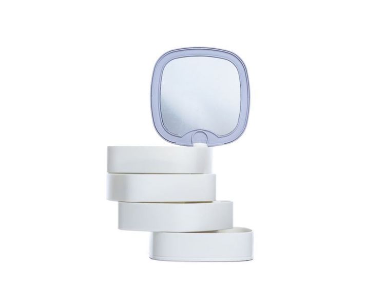 4-Layer Desktop Accessories Rotating Jewelry Storage Box with Mirror