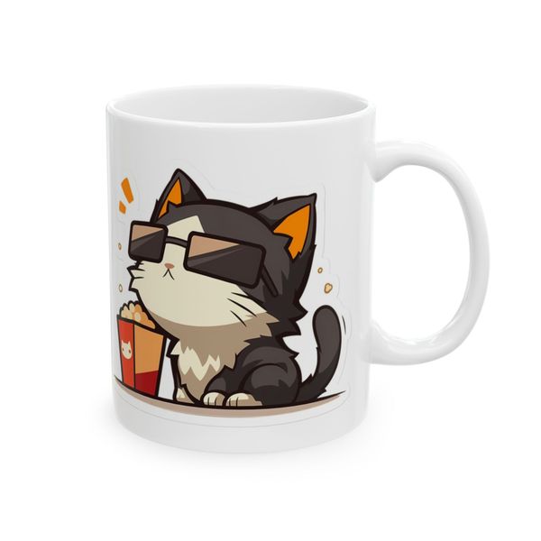 Cool Cat with Popcorn - Mug