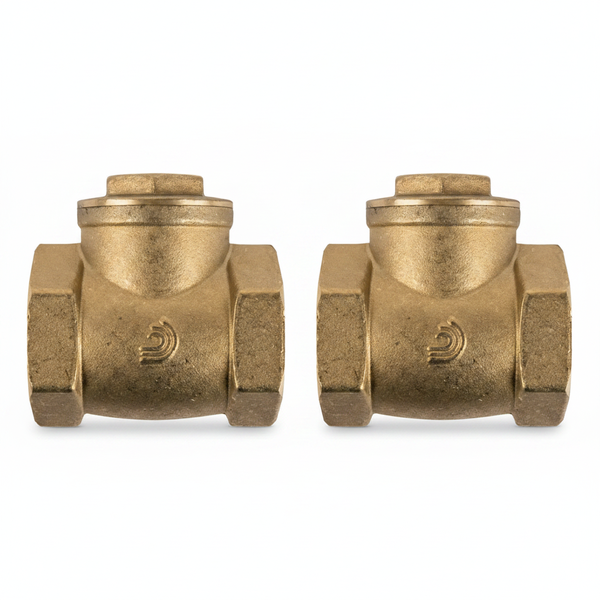 Torrenti Brass Swing Check Valve 40mm for Plumbing and Irrigation - 2 Pack