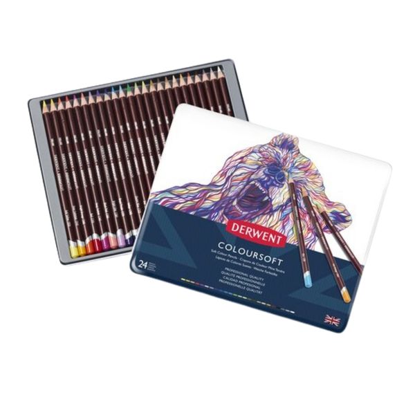 Derwent Coloursoft Pencils - Tin of 24