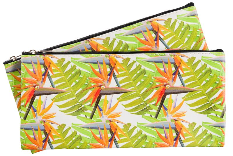 Silver Rhythm - Pencil Case for Carrying Stationery - Strelitzia - 2 Pack
