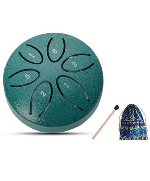 Mini 3-Inch Steel Tongue Drum with 6 Notes - Upgraded Rain Chime Hand Drum