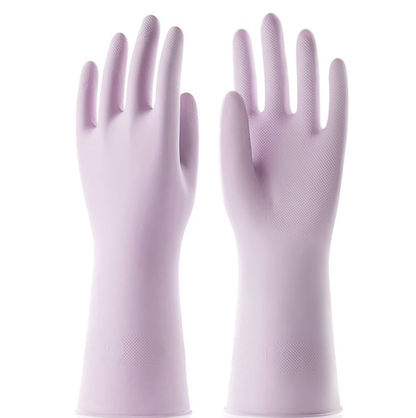 Household Rubber Gloves: Cotton Lined, Non-slip, Kitchen and Bath Cleaning
