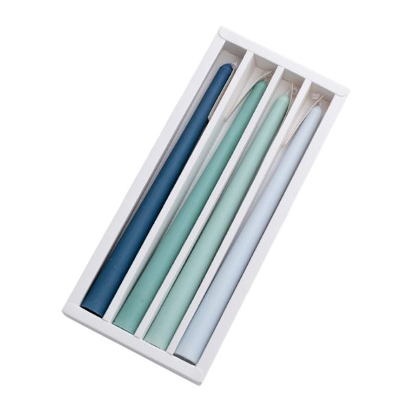 4 Pack Nordic Morandi Long-Stem Scented Candle Set - Gradient Green &amp; Blue