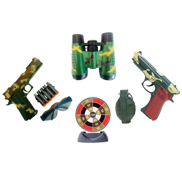 Kids Military Camo Army Guns &amp; Binocular set with Target