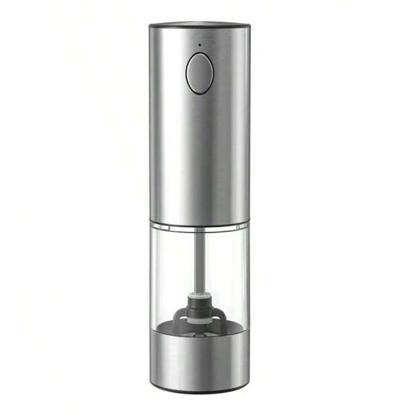 USB Rechargeable Electric Salt or Pepper Spice Grinder - Silver