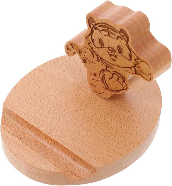 Creative Wooden Tiger Cartoon Phone Stand Beech Wood Desk Holder For Home