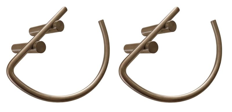 Archie Brushed Silver Solid Stainless Steel Hand Towel Rail - 2 Pack