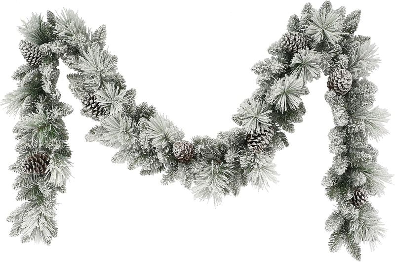 St Charles Tinsel Garland with Glitter Touch &amp;Pine Cones