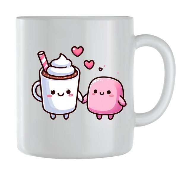 Marshmellow Coffee Mugs for Men Women with Matching Couples Graphic Cups093