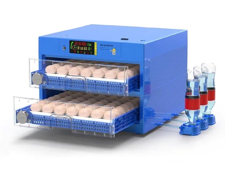 Pleysier Blue Bottle Design 128 Egg Incubator -Dual Range