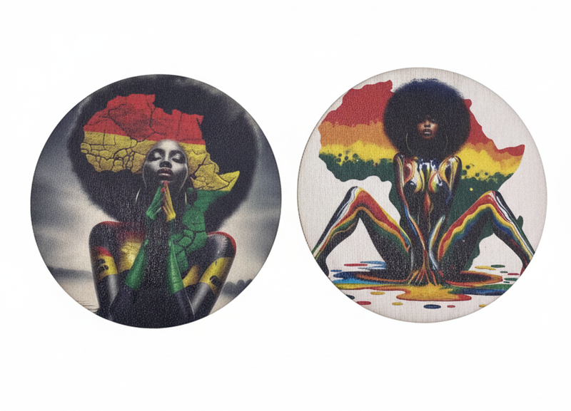 Set of 2 Empress Heritage Collection: Premium Circular Art Coasters