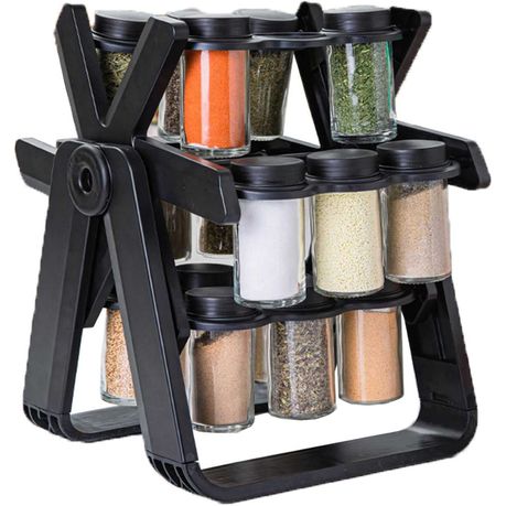 Spice Rack Ferris Wheel Rotating Jars Organizer Kitchen Storage Seasoning  Rack