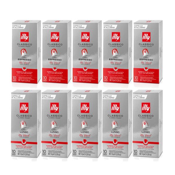 Nespresso Compatible Illy Capsules - Assorted Roast-10x10 Capsules