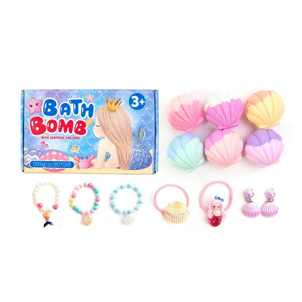6-Piece 110G Luxury Natural Girls Bath Bombs With Surprise Jewelry Inside