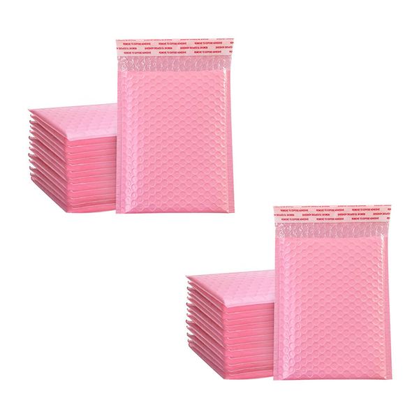100Pcs Foam Envelope Bags Self Seal Mailers Padded with Bubble Pink