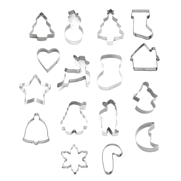 Christmas Themed Cookie Cutters - 16-Pack
