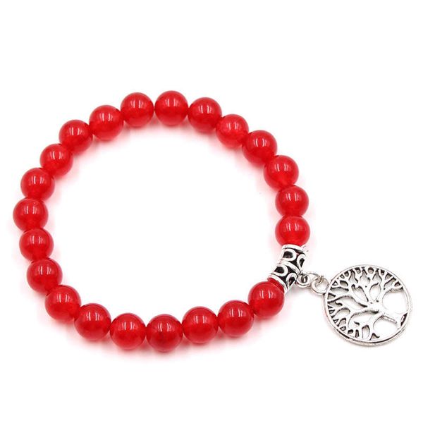 Argent Craft Red Coral Bracelet With Tree Of Lif image