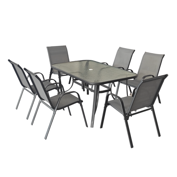 George &amp; Mason Arabella 7 Piece Outdoor Dining Set - Charcoal