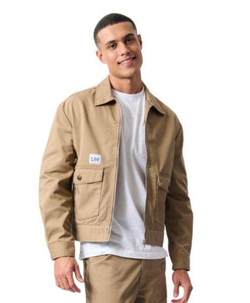 Lee Men's Logo Twill Jacket in Khaki