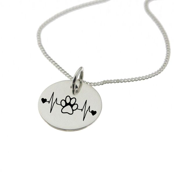Paw Heart Beat Sterling Silver Necklace