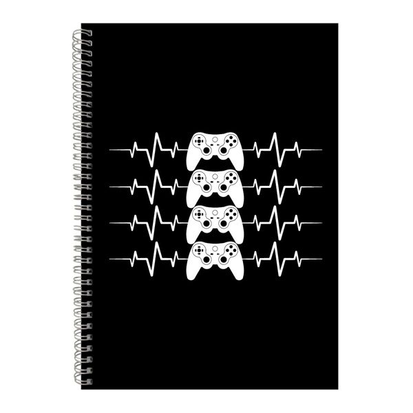 Heartbeat A4 Notebook Spiral Lined Gaming Graphic Notepad Sayings Gift 171