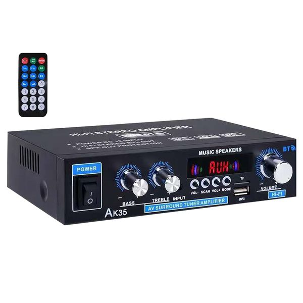 Stereo Audio Amplifier 200W Power Amp 2 Channel Bluetooth Remote Control
