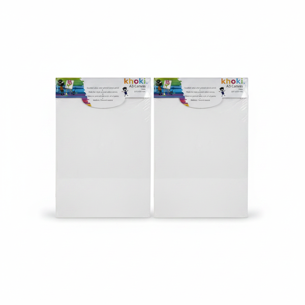 Khoki A3 Cotton Canvas Panel for Oil and Acrylic Painting - 2 Pack