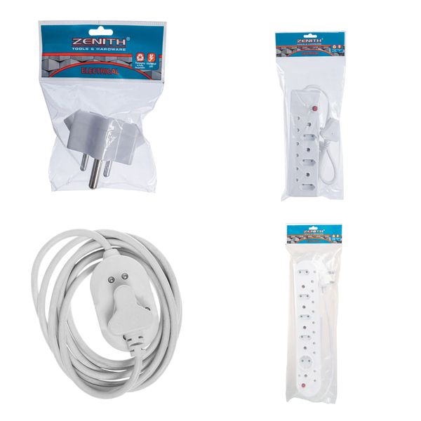 Multiplug 6 Way &amp; 10 Way &amp; Plug Adaptor 1X 3Pin 2x 2Pin &amp; Mower Cord 20m