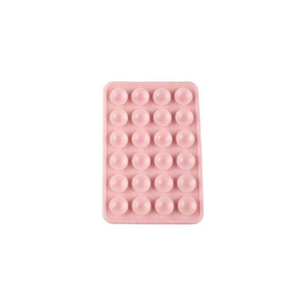 Square Silicone Suction Cup Adhesive Phone Sticker - Baby Pink