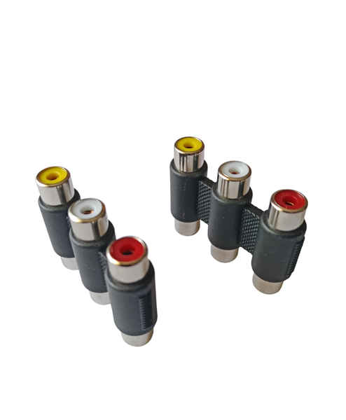 2 Pack Adapters 3 RCA F to 3 RCA F