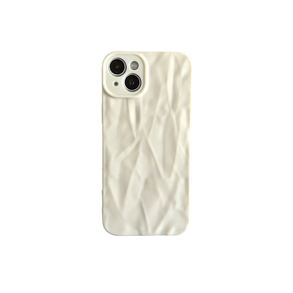 Cream - Phone Case with Crease Texture - Iphone 14 Plus