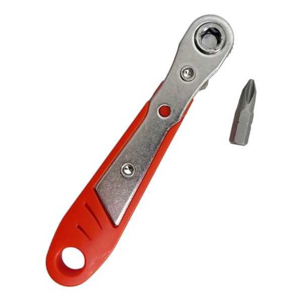 Ratchet Screwdriver Set With Interchangeable Bit - Red