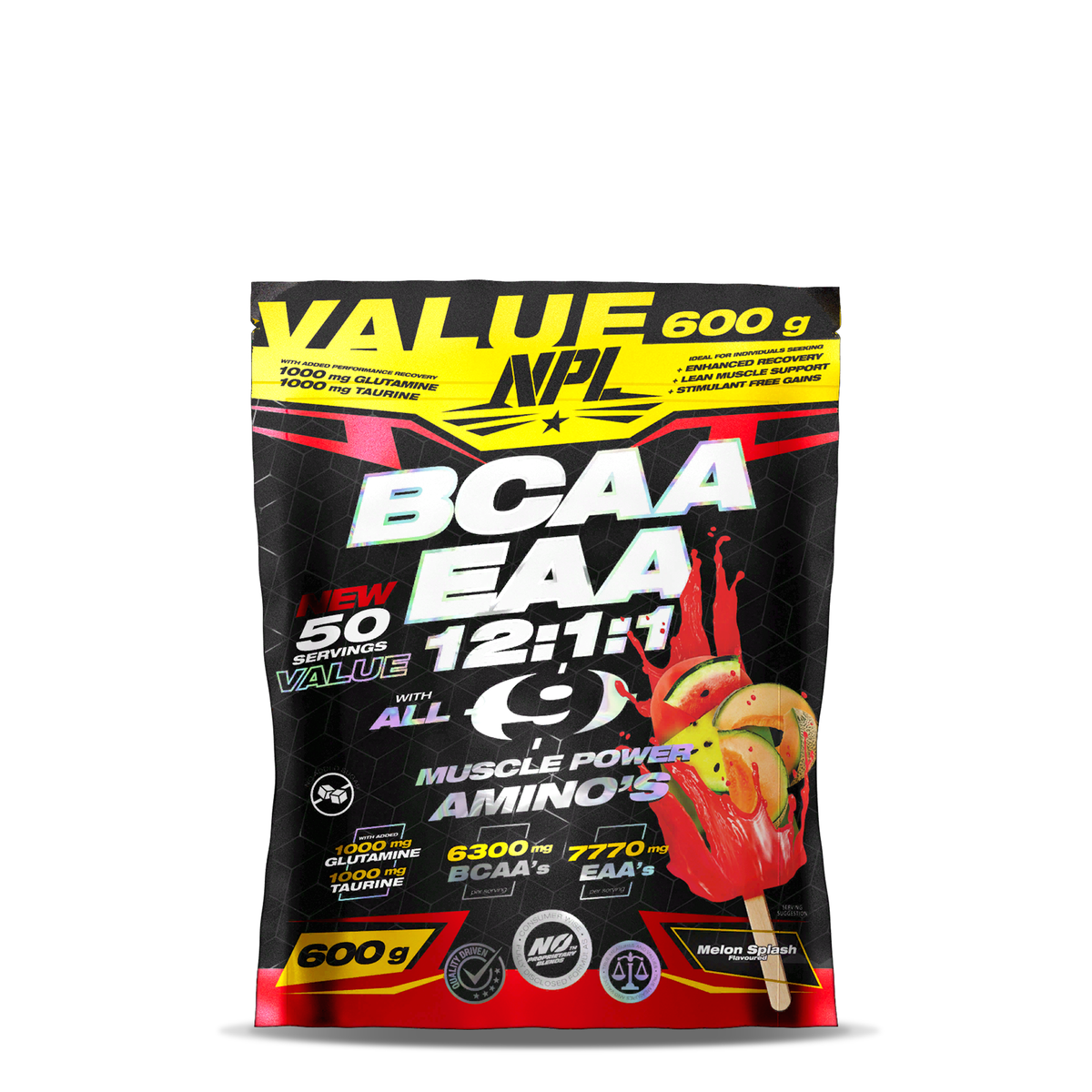 BCAA EAA 12:1:1 | Bulk Pack 600g | Melon Splash
