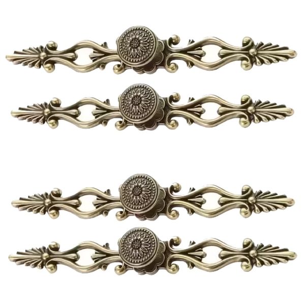 Tool Vintage Bronze Cabinet Drawer Pull Knob Handles Set Of 4 -17cm