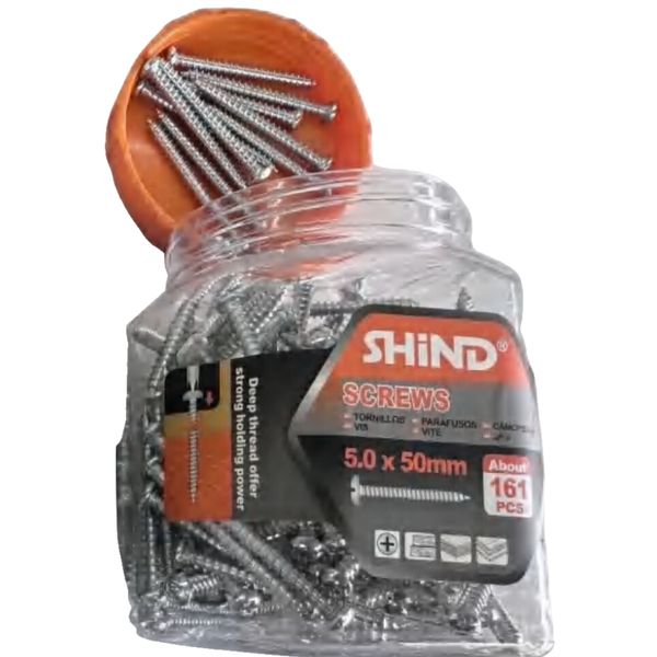 Shind 5.0 x 50mm Wafer Head Screws - 161pcs, For Reliable Fastening